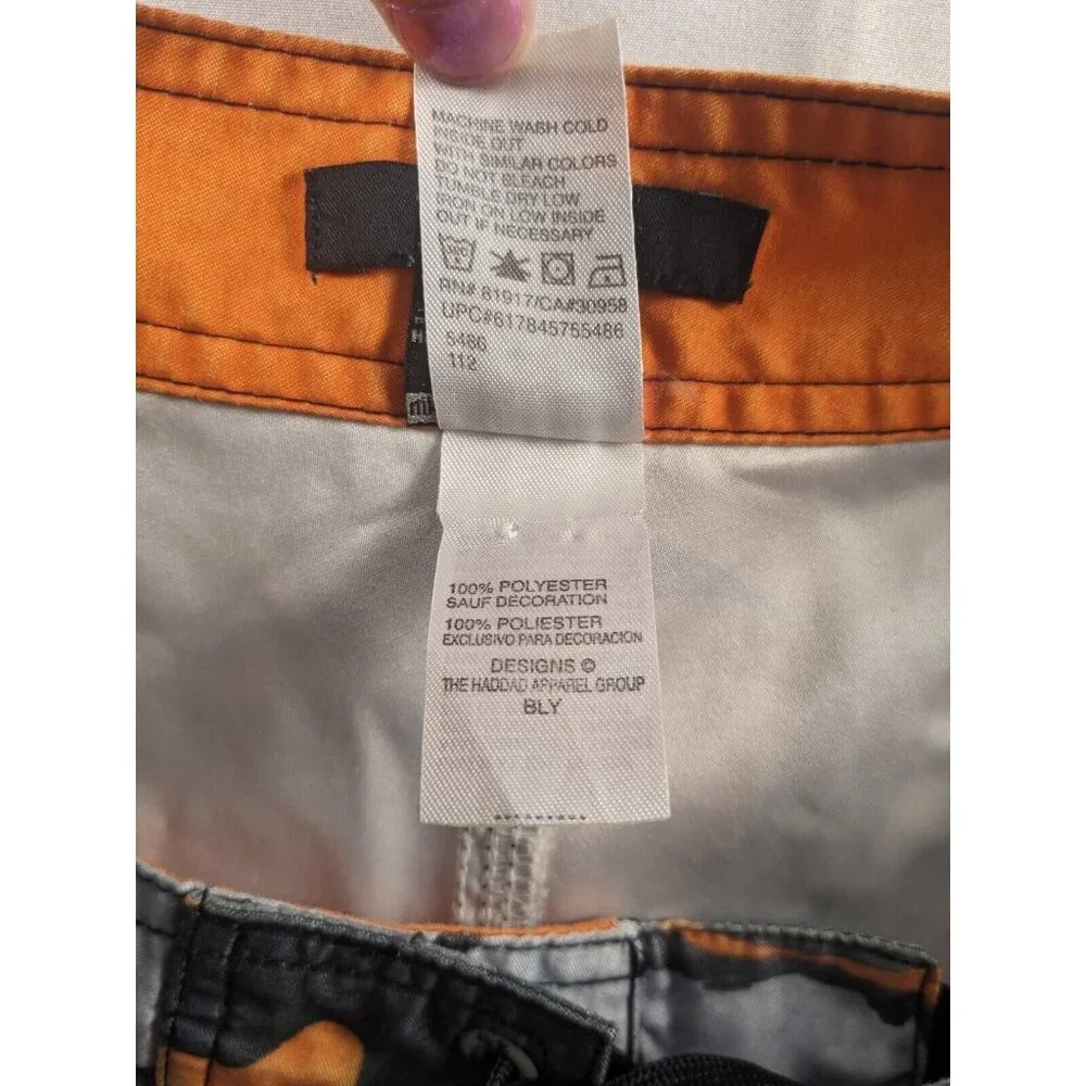 Nike 6.0 Board Shorts Boys Size 16 Orange Grey Black Graphic Print‎ Swim Trunks